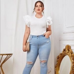 Plus layer sleeve slim fit bodysuit